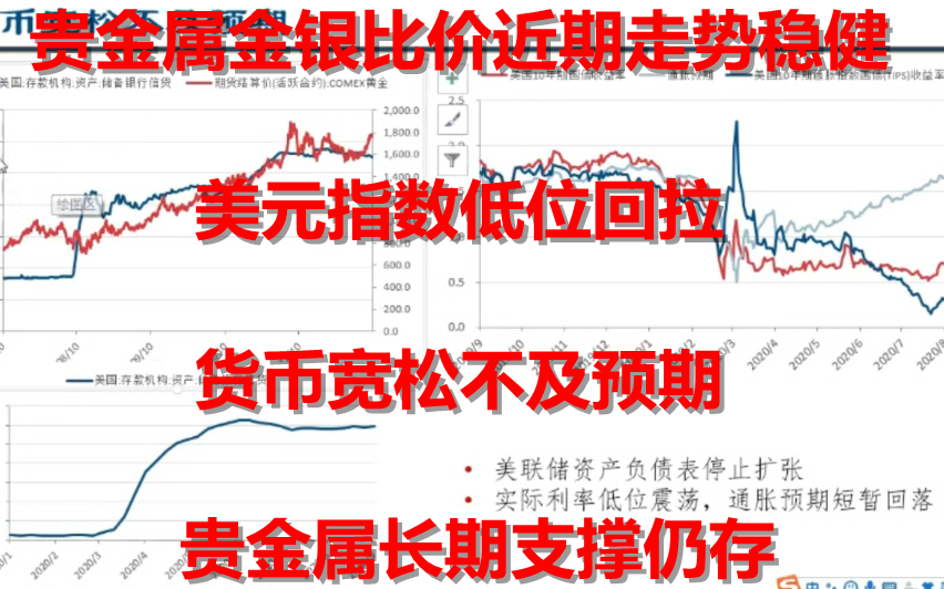 贵金属金银比价近期走势稳健 美元指数低位回拉 货币宽松不及预期 贵金属长期支撑仍存(20200910)哔哩哔哩bilibili