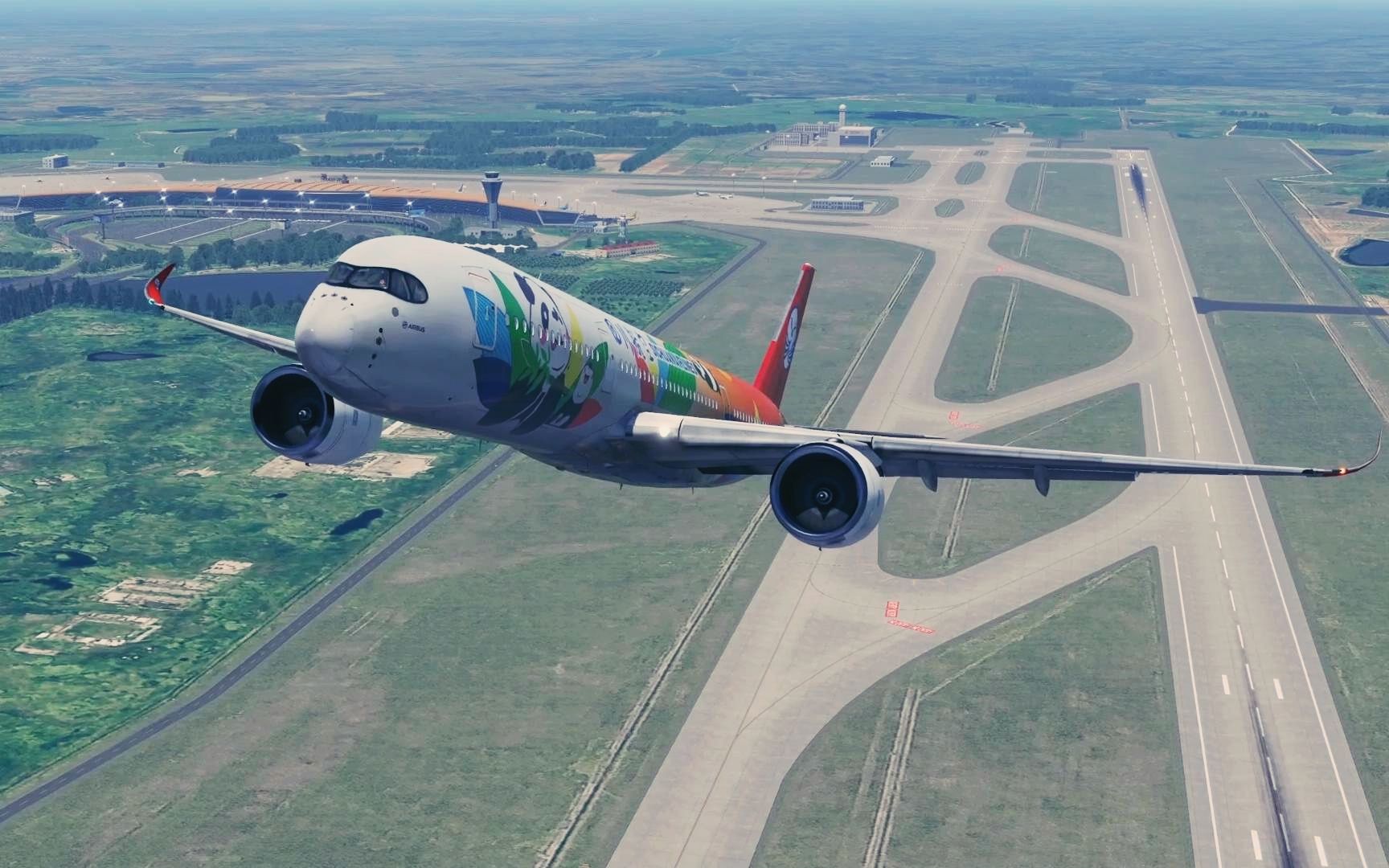 xplane11:川航客机从合肥机场起飞后,爬升角度实在太大了_哔哩哔哩