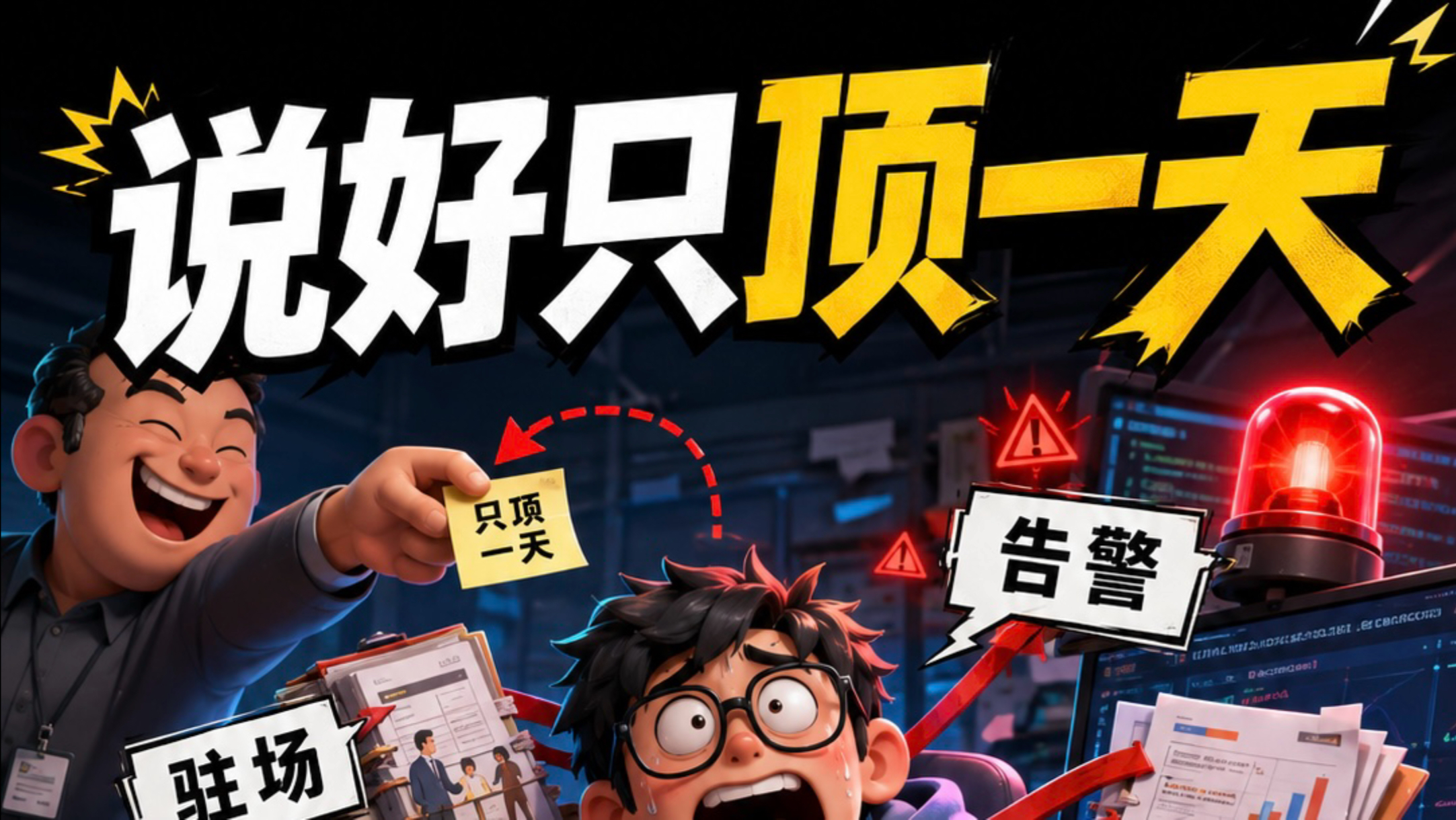 说好只临时顶一天,后来告警、驻场、需求、报告全归我了……
