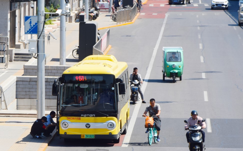 北京公交pov专51路鼓楼桥西鼓楼桥西全程前方展望