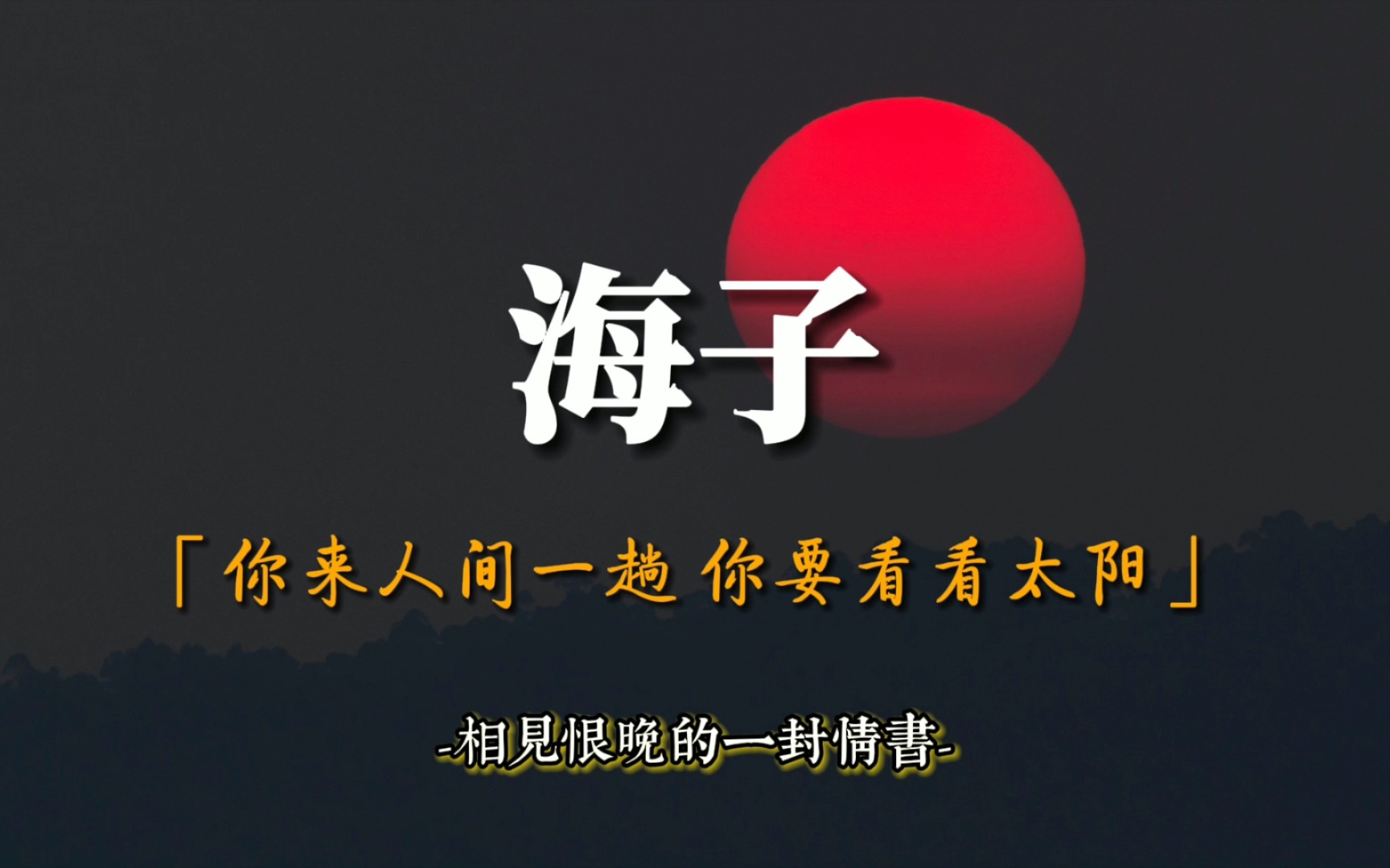 海子的那些孤独和勇敢的诗歌‖“我们彻夜谈论玫瑰直到美丽的晨星升起”哔哩哔哩bilibili