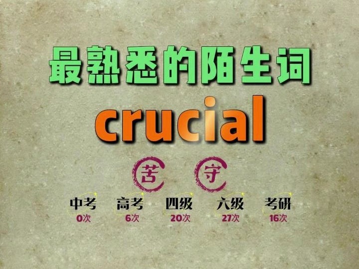 一秒速记高频单词:crucial哔哩哔哩bilibili