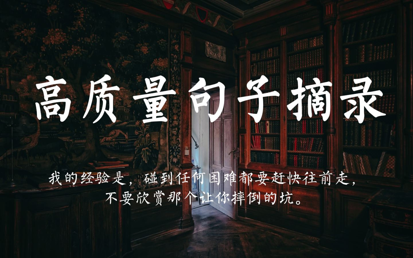 【文摘】“我的经验是,碰到任何困难都要赶快往前走,不要欣赏那个让你摔倒的坑.”| 高质量句子摘录哔哩哔哩bilibili