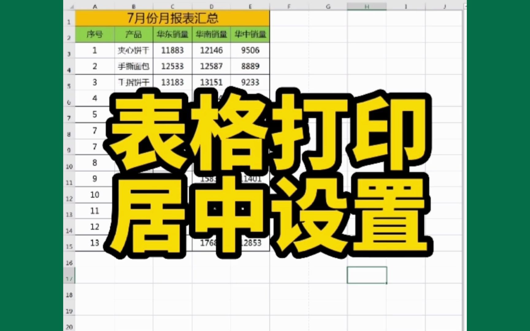 Excel表格打印,如何设置表格页面居中?哔哩哔哩bilibili