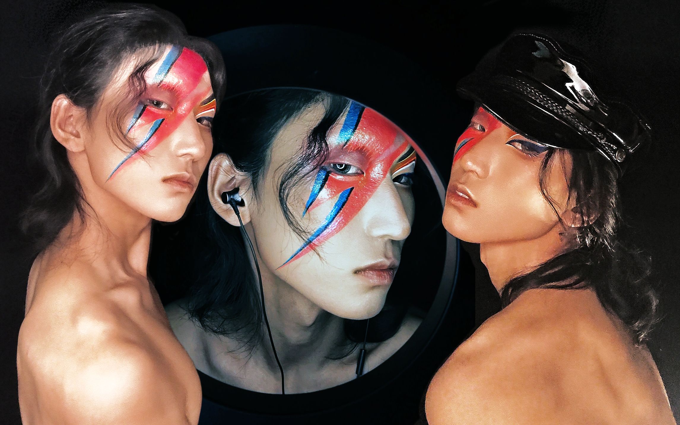 大卫鲍伊经典闪电妆仿妆737373燃小夏