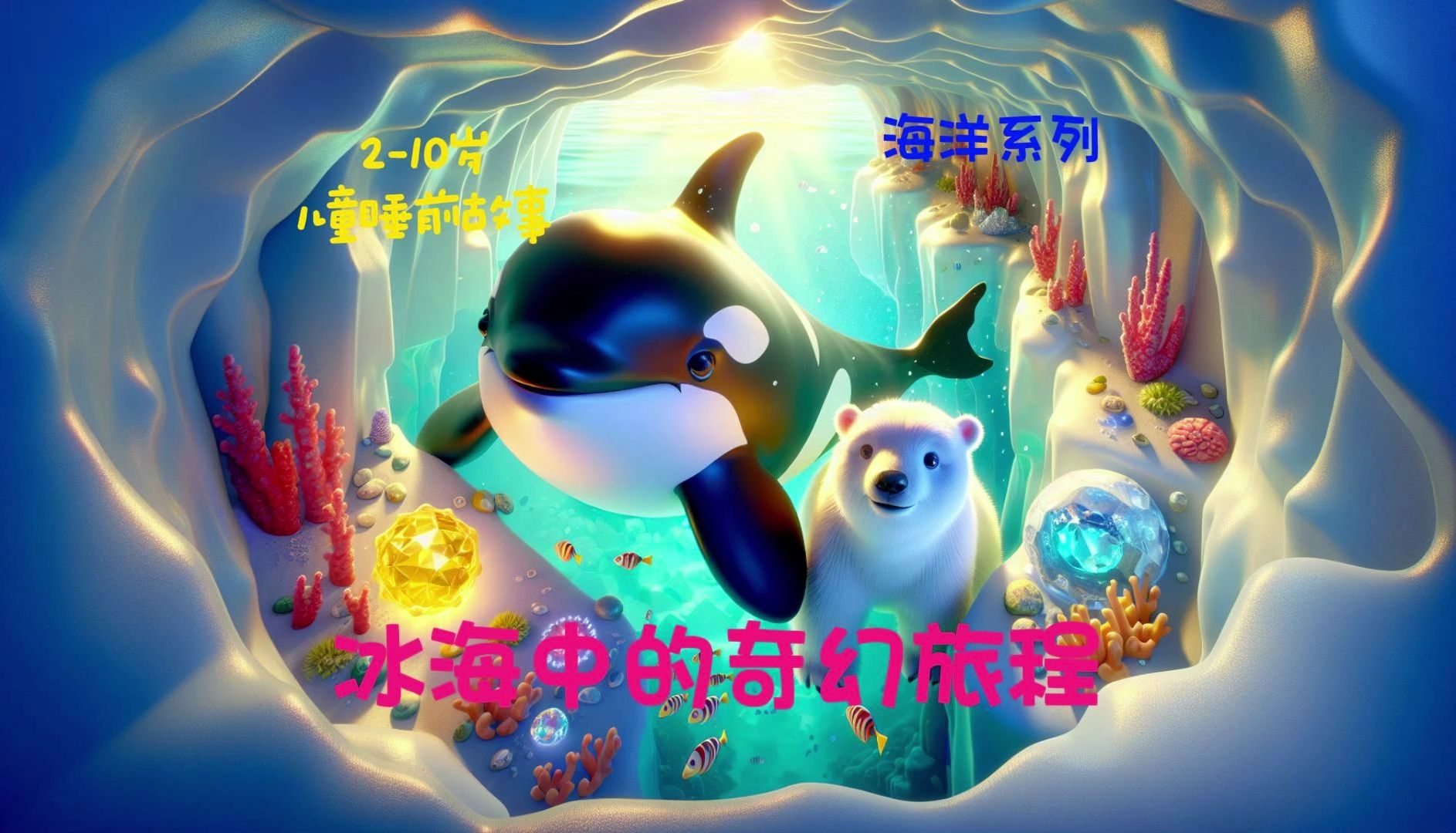 儿童有声故事绘本,海洋系列之《冰海中的奇幻旅程》