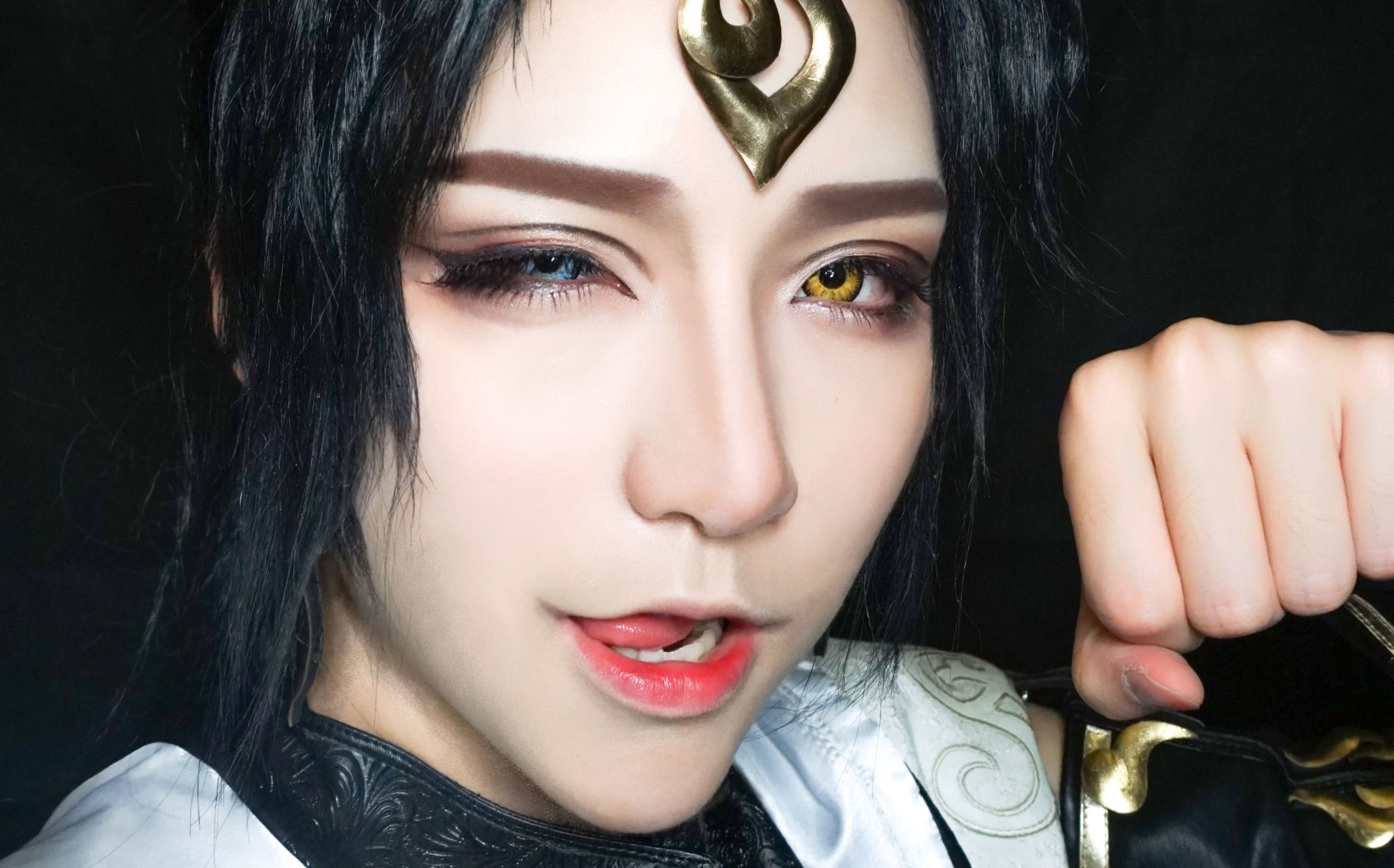 【老寒流家的面面】剑网3 儒风喵哥cos妆面教程 万圣节快乐w!