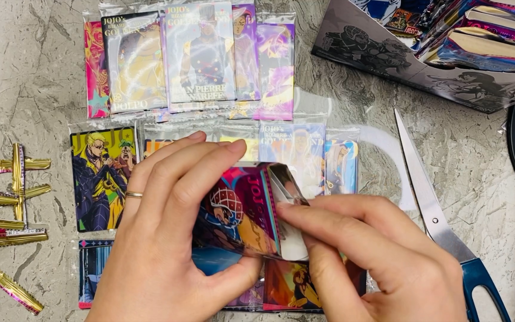 开箱食玩收藏卡二弹jojo的奇妙冒险黄金之风周边