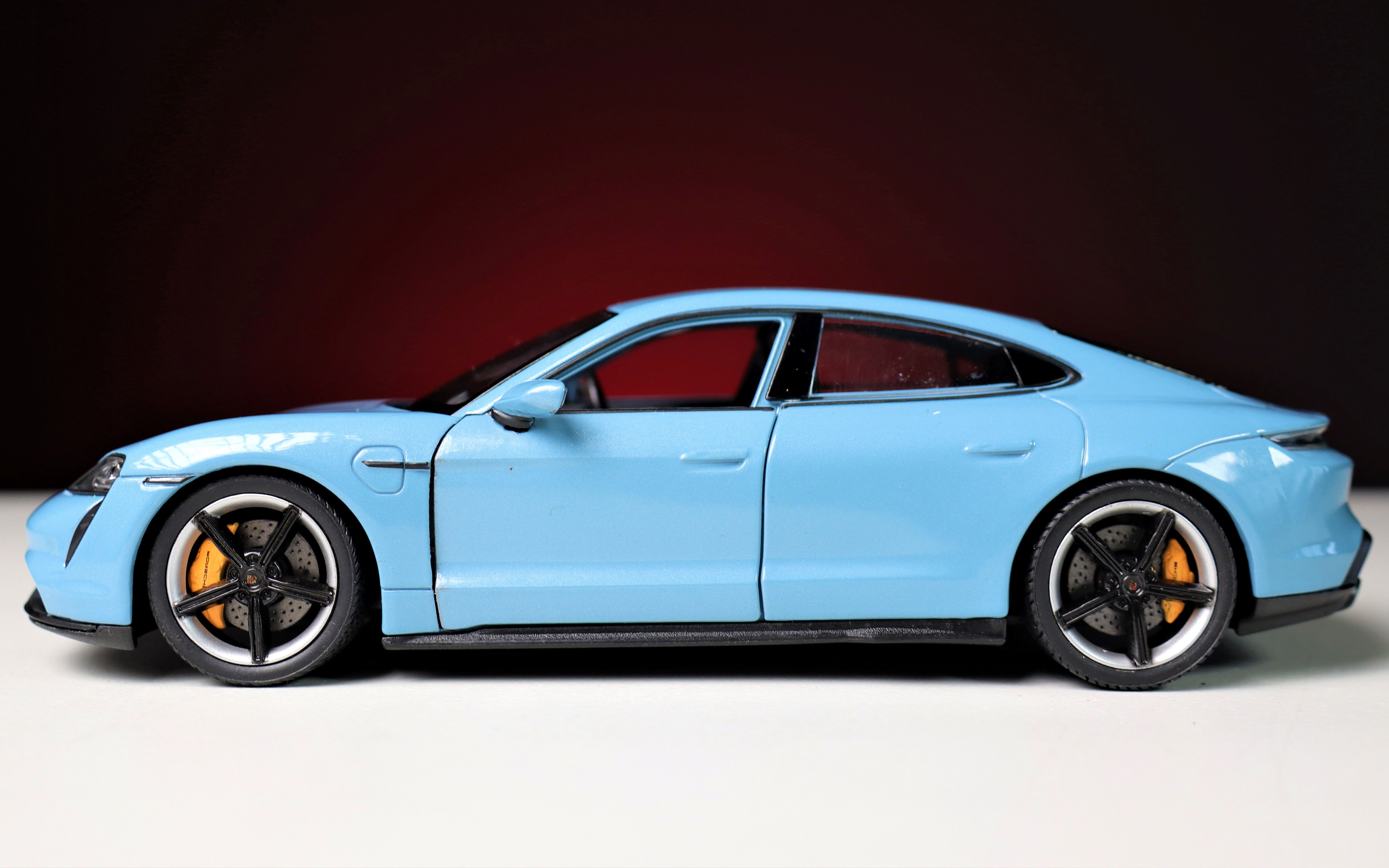 开箱 1:24 welly威利 保时捷 taycan turbo s 合金压铸玩具车