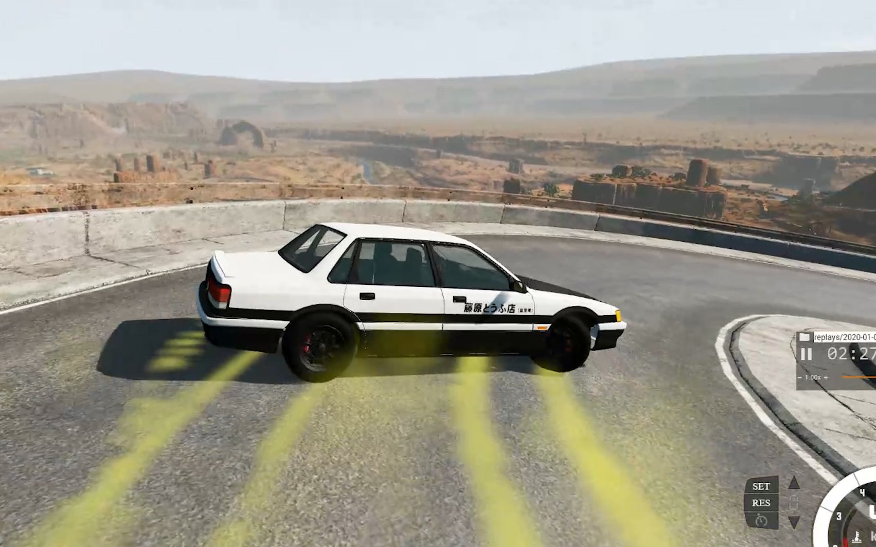 beamng:驾驶ae86漂移过弯!得漂,得漂,我得意的漂