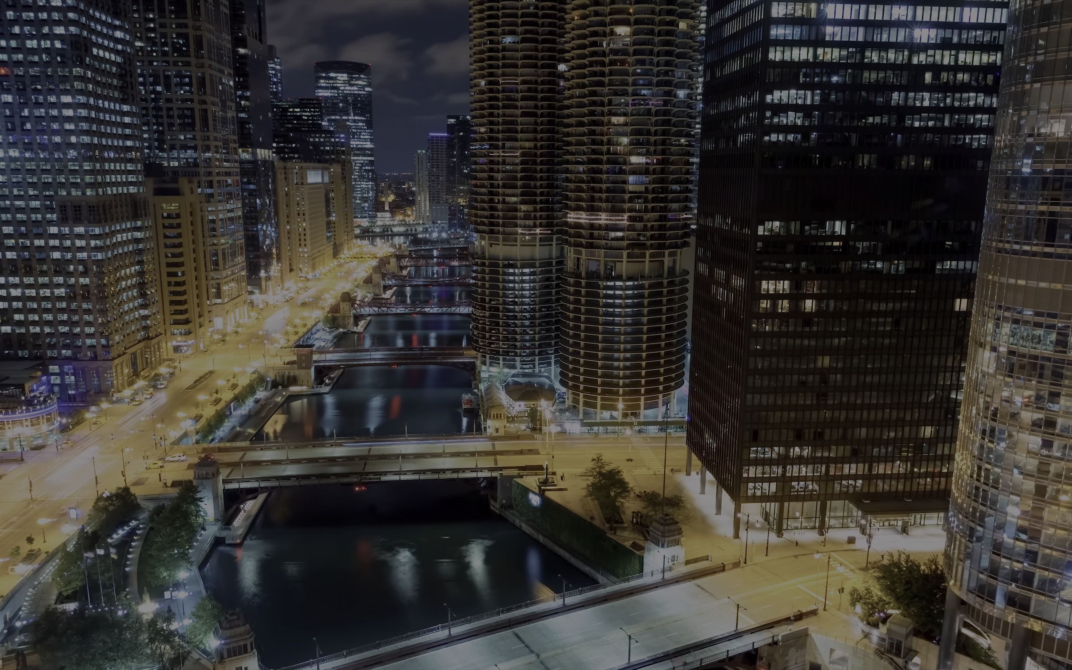 芝加哥夜景航拍