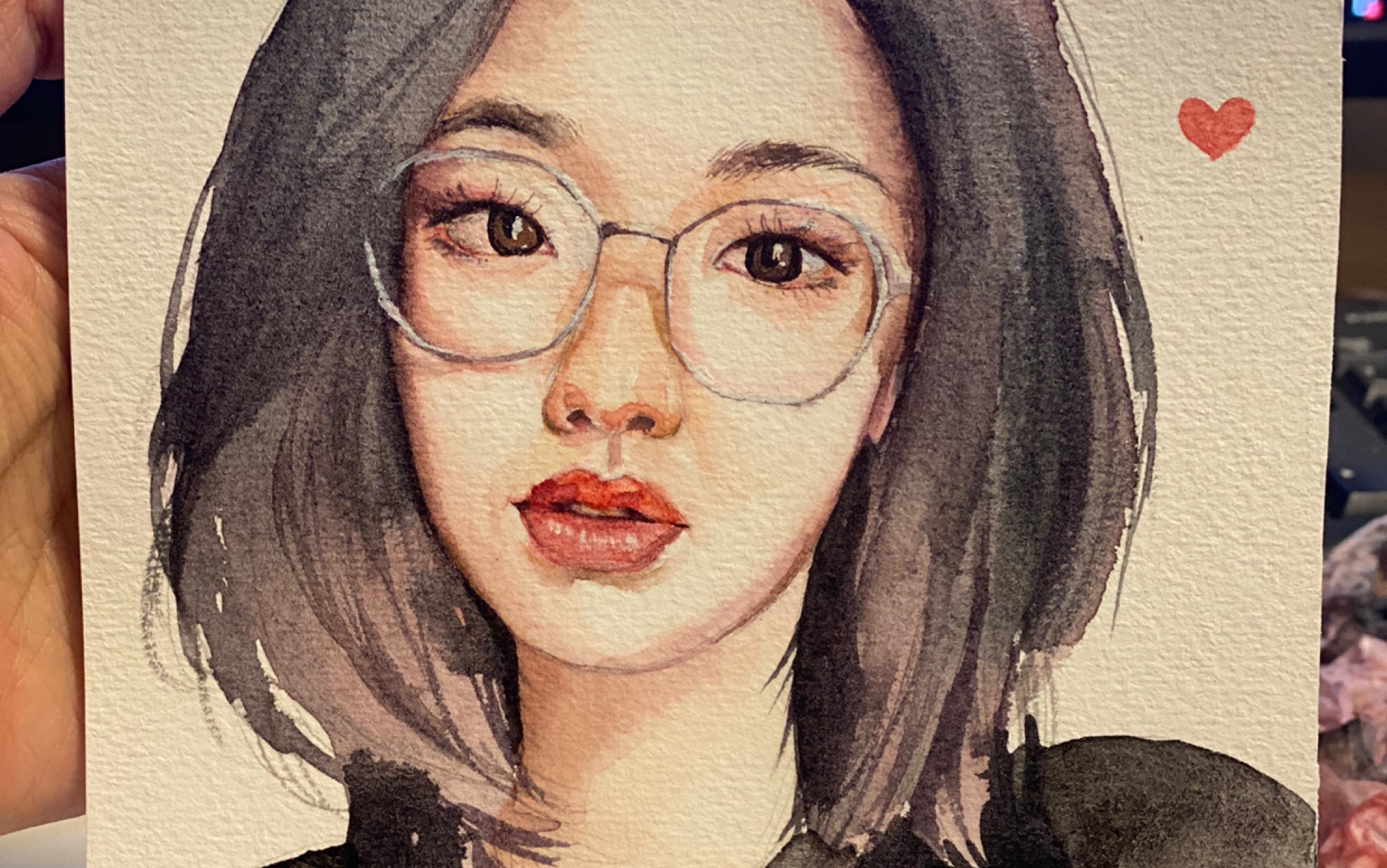 水彩人头走一个_哔哩哔哩 (゜-゜)つロ 干杯~-bilibili