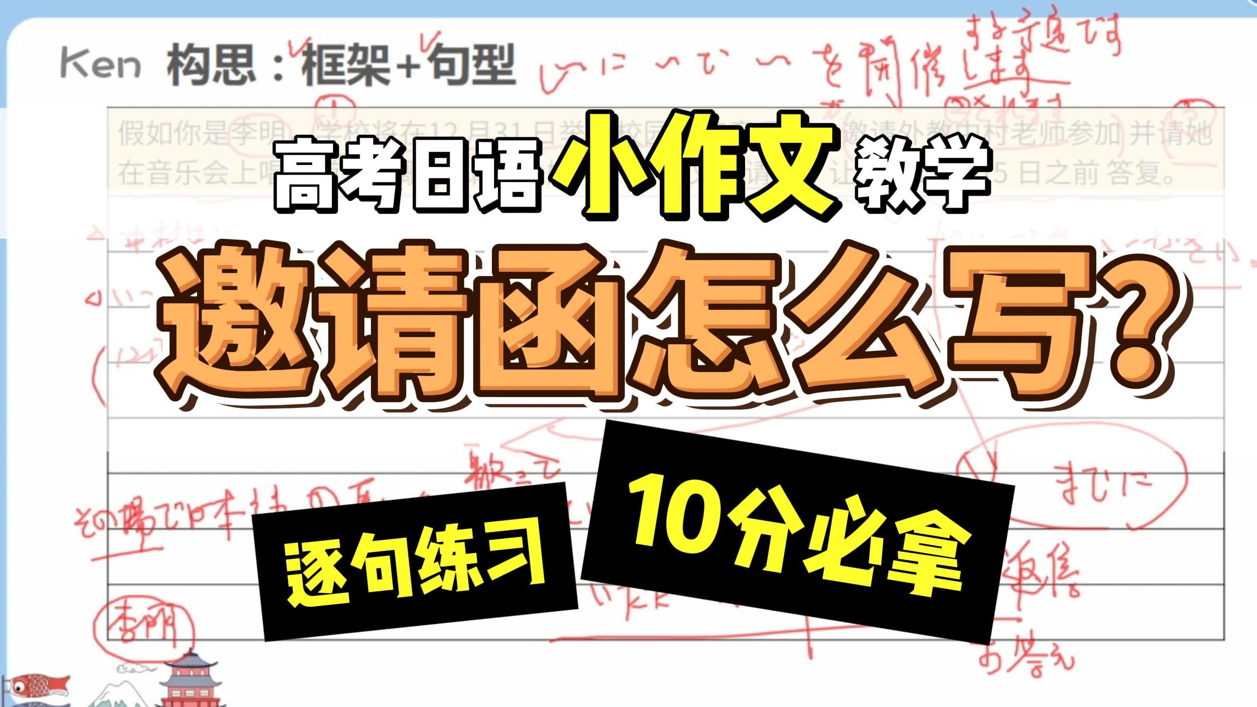 【高考日语】新题型小作文邀请函怎么写?丨日语应用文邮件、书信哔哩哔哩bilibili