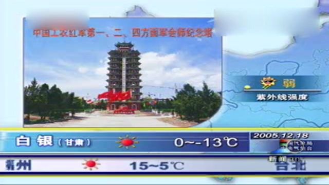 [图]2005年12月18日央视《新闻30分》结束前广告及天气和海洋预报