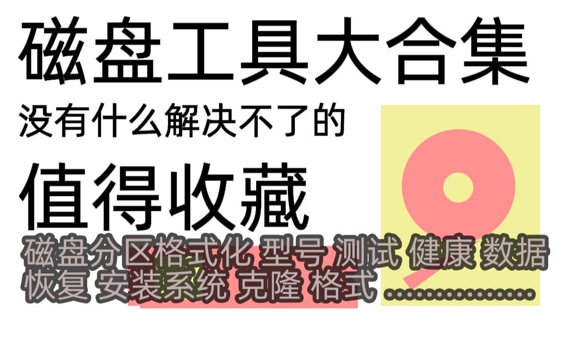 磁盘工具大合集 有了她 你就是街上最靓的仔 分区格式化 恢复 健康 型号 装系统 克隆 迁移 扩容 测速 转换 太多了说不过来了哔哩哔哩bilibili