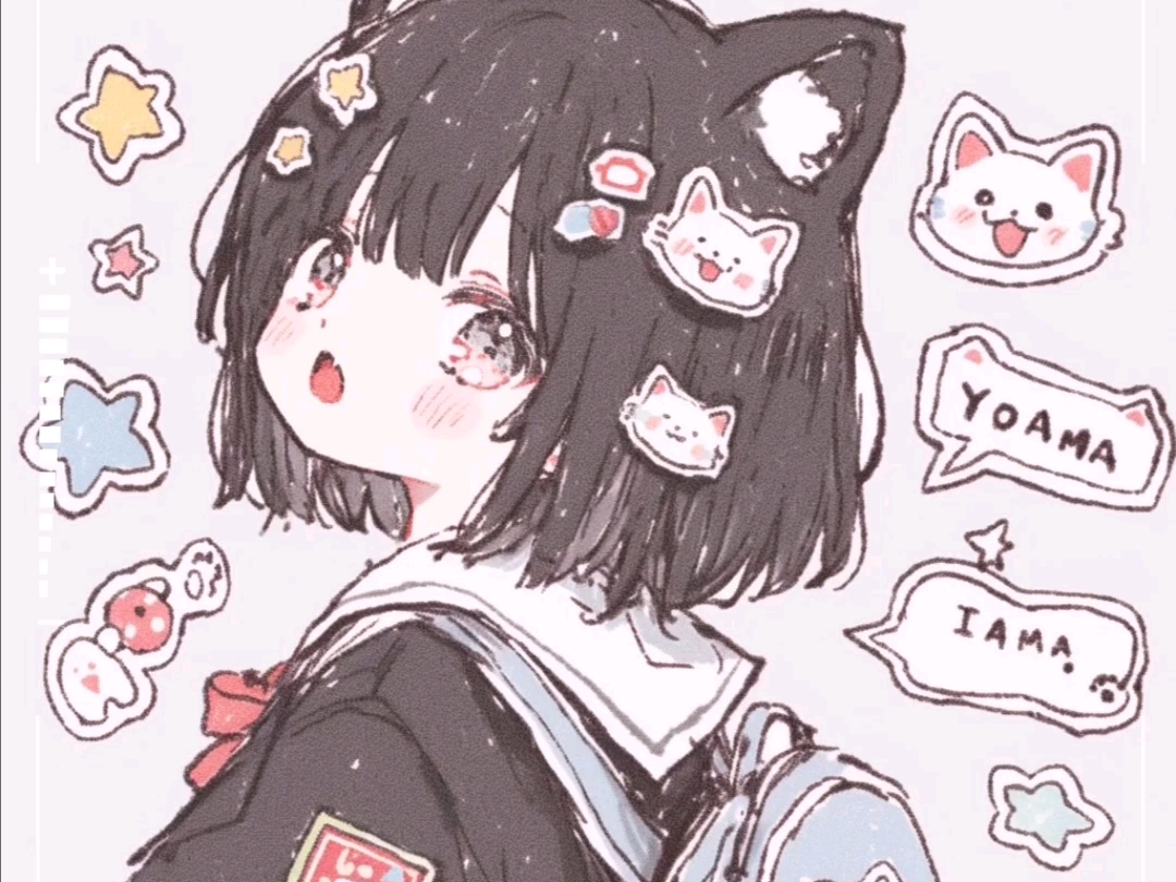 好看的猫耳女生头像!