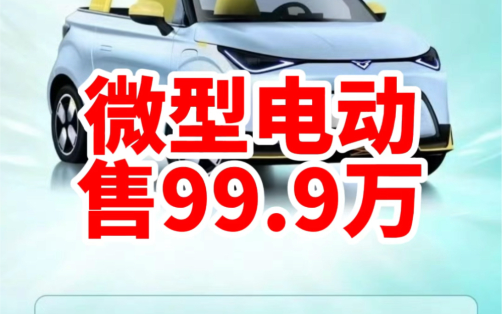 微型电动车也就是俗称的“老头乐”卖99.9万 你敢相信吗?哔哩哔哩bilibili