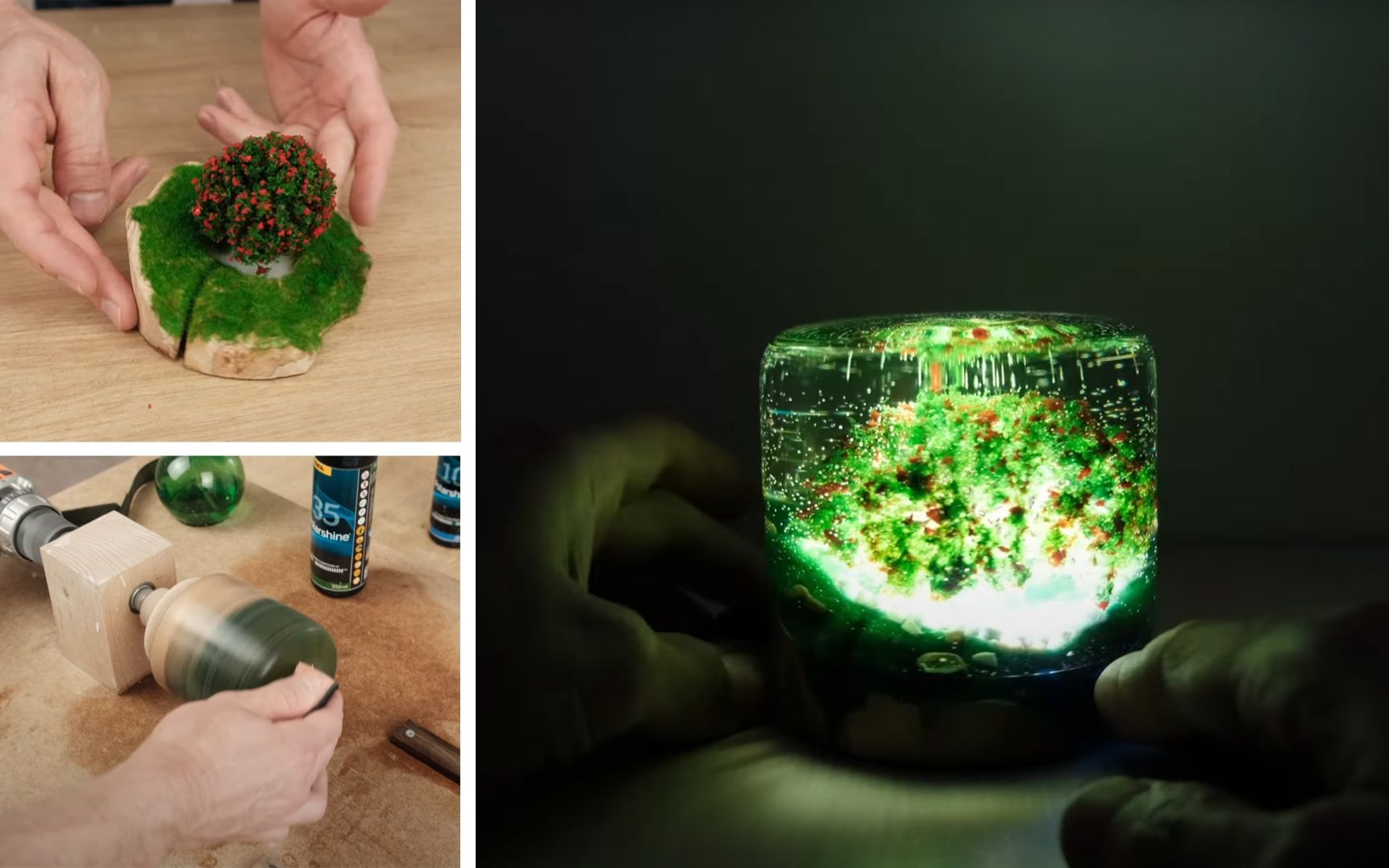 【中文字幕】【滴胶制作】使用会发光的产品时要小心——环氧树脂艺术