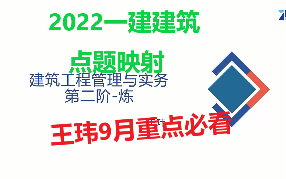 [图]2022一建建筑-王玮-点题映射【第二阶段练】重点推荐