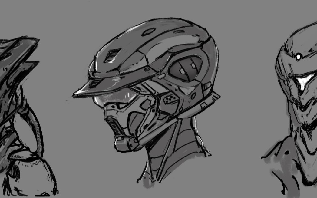 概念设定100个机甲头部挑战063(3d模型师在找灵感)