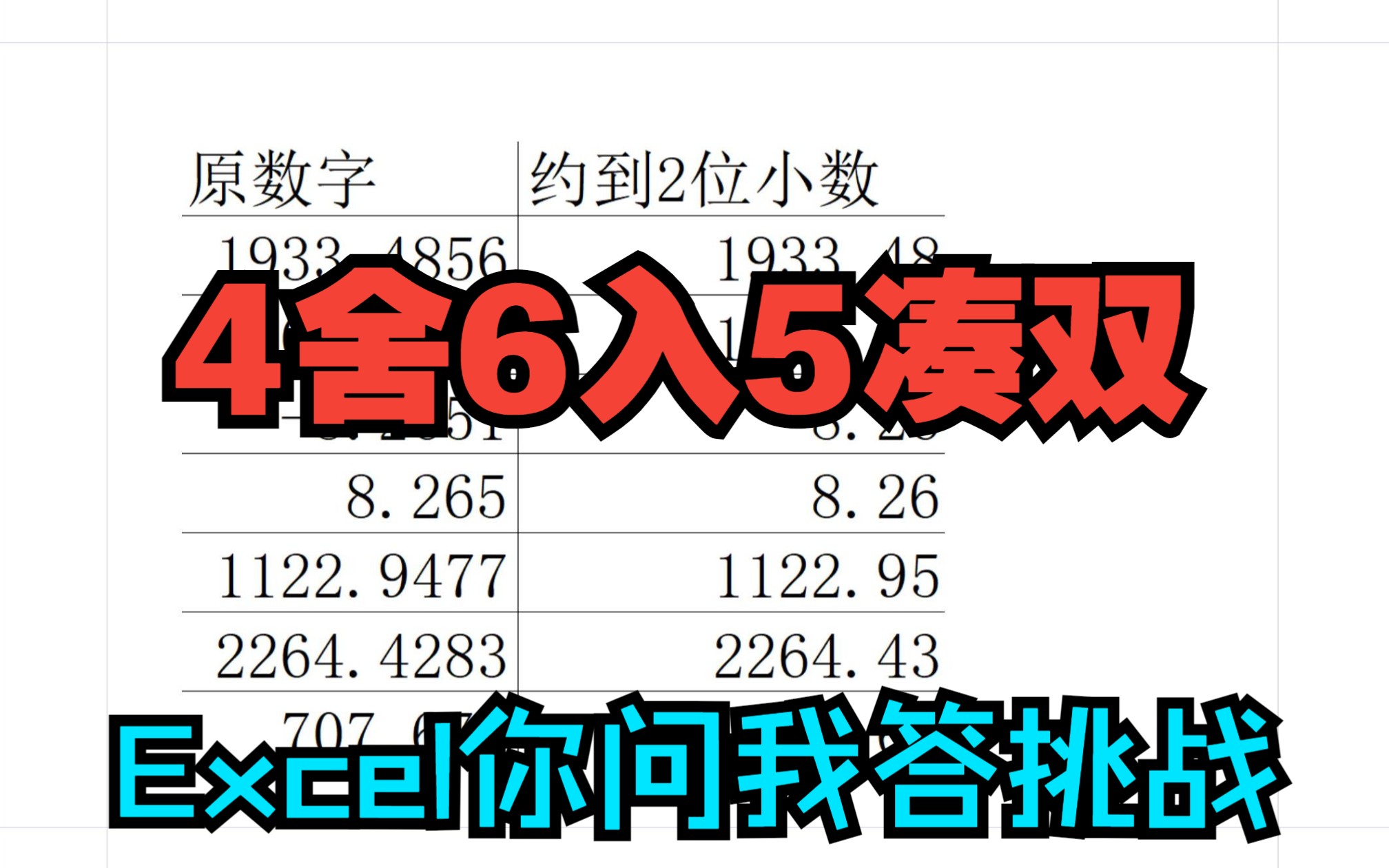 《Excel你问我答挑战》4舍6入5凑双,财务必备哔哩哔哩bilibili