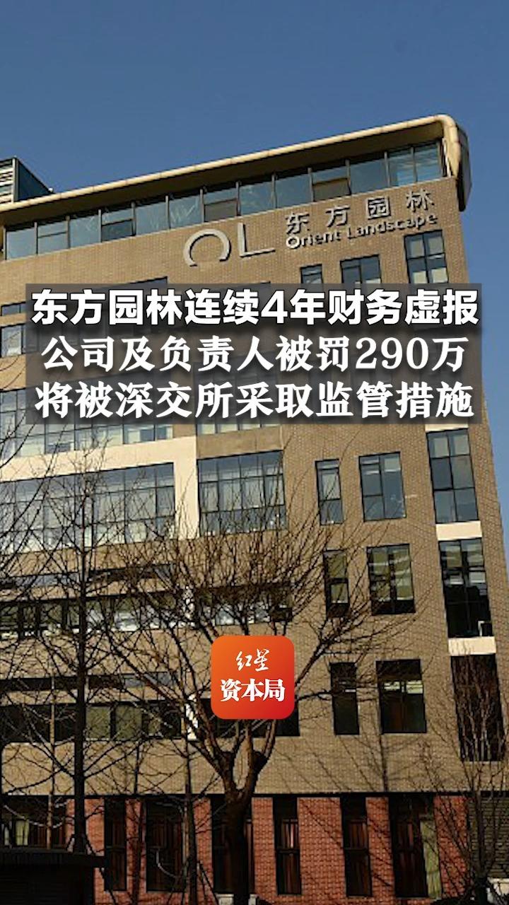 东方园林连续4年财务虚报,公司及负责人被罚290万,将被深交所采取监管措施哔哩哔哩bilibili