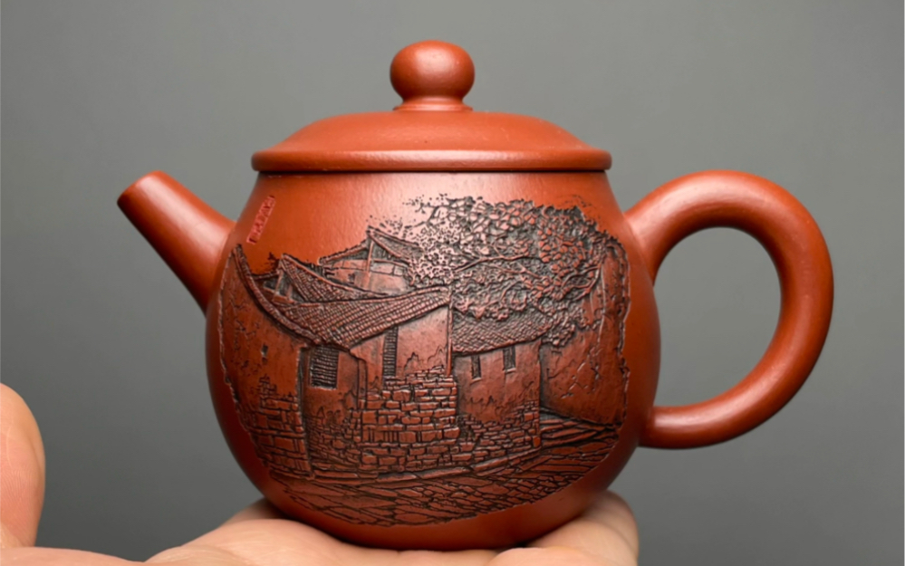 正宗紫砂浮雕第一人杨光树手工朱泥甘露壶正品宜兴原矿主人茶茗杯