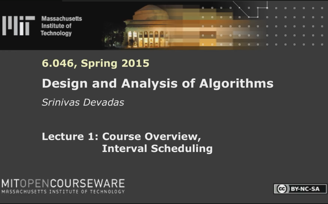 麻省理工公开课 算法设计与分析MIT 6.046J Design and Analysis of Algorithms, Spring 2015哔哩哔哩bilibili