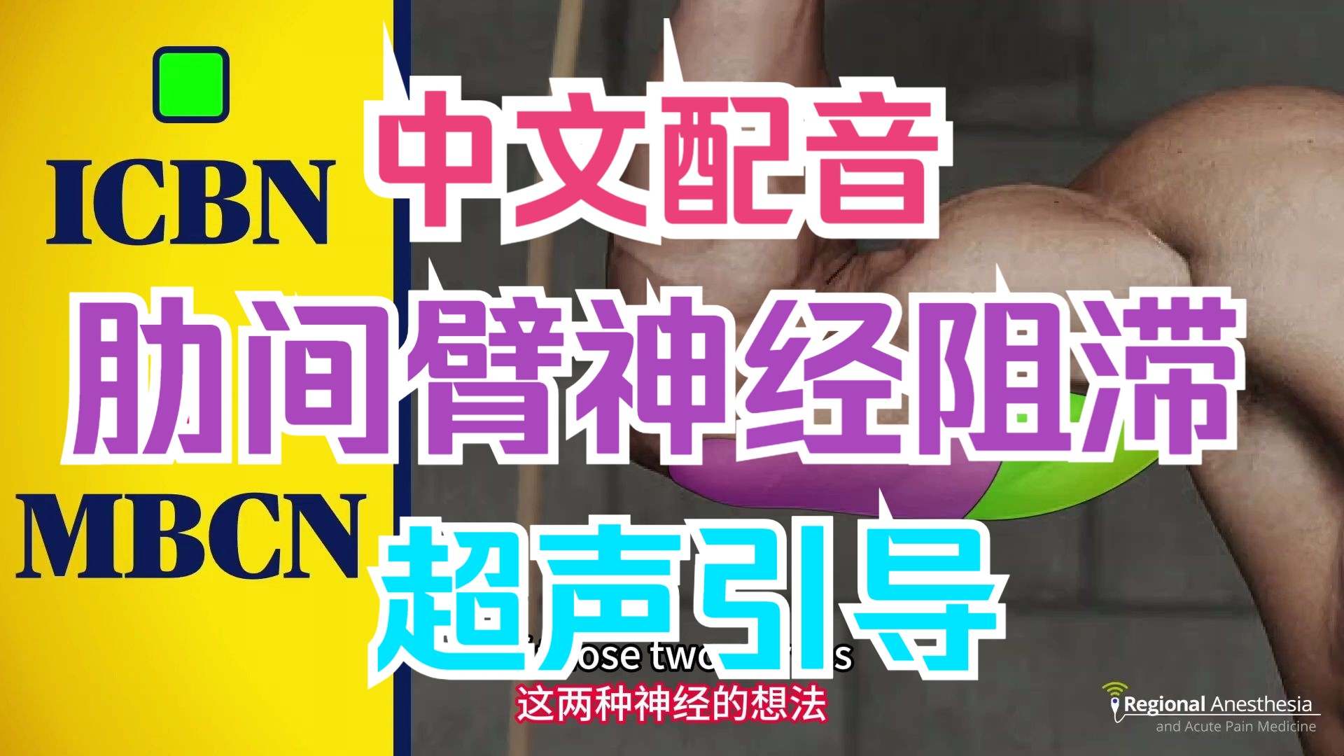 【麻醉技术】超声引导下肋间臂神经阻滞 中文配音 慢速0.8 双语字幕 翻译人工校对哔哩哔哩bilibili