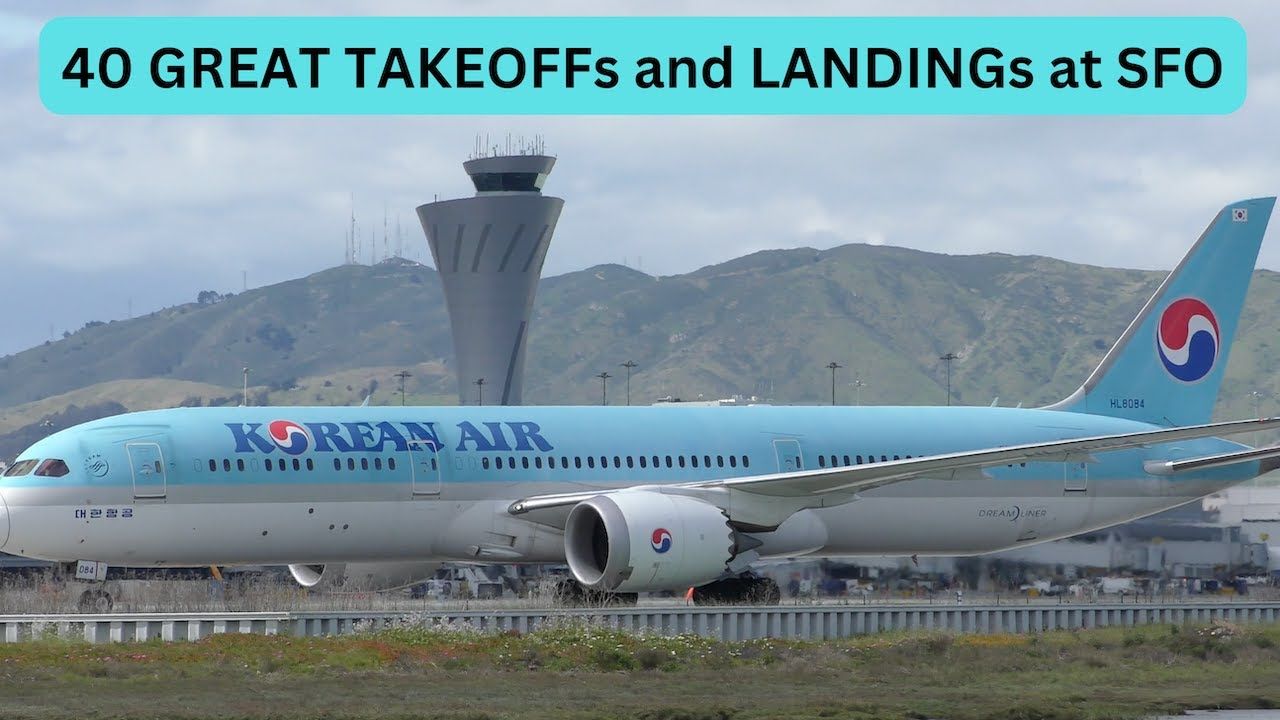 a350,787等起降 2024.4.14|旧金山国际机场|4k