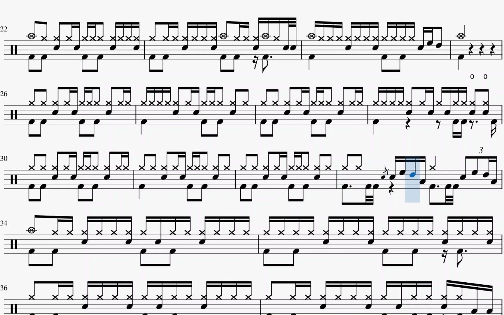 我知道 by2 动态鼓谱