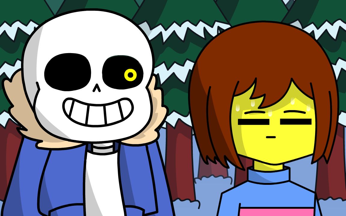 【undertale动画】一直盯着福不放的屑sans