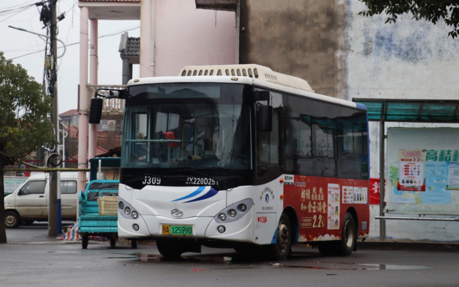 江夏边南ⷩ›覽œ渔村|武汉江夏公交J309路 贺站停车场站→大咀渔业村 全程前方展望哔哩哔哩bilibili