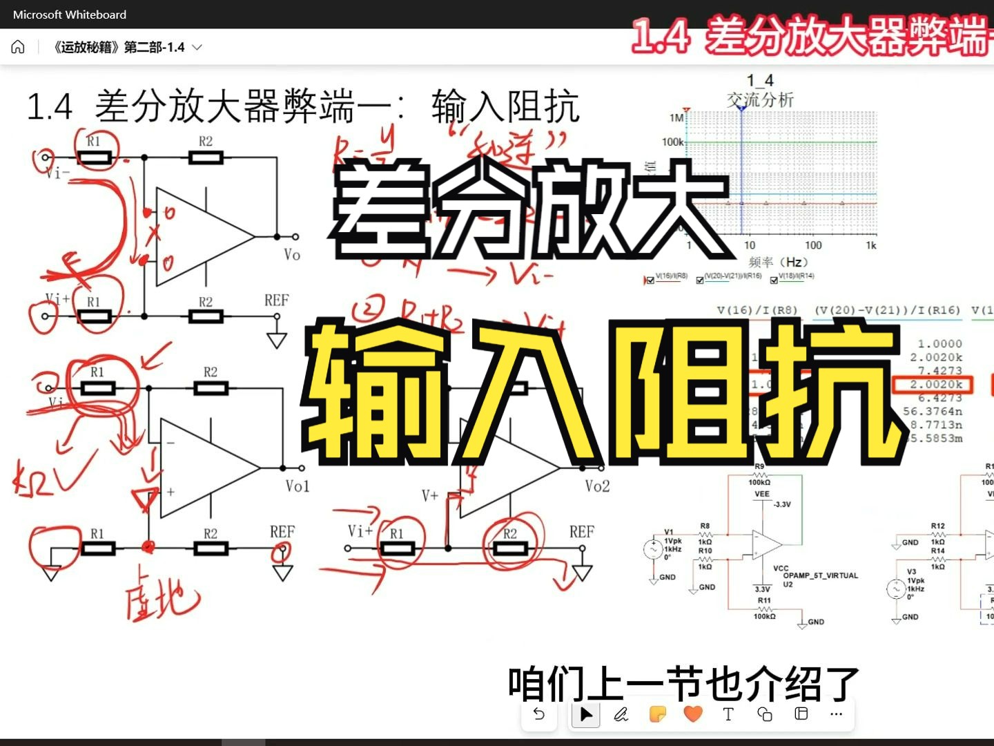 1.4 差分放大器弊端一:输入阻抗《运放秘籍》第二部试看哔哩哔哩bilibili