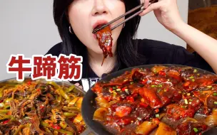 Download Video: 做个红烧牛蹄筋炖牛尾骨！麻辣下饭！配呛毛肚拌贡菜，香惨了