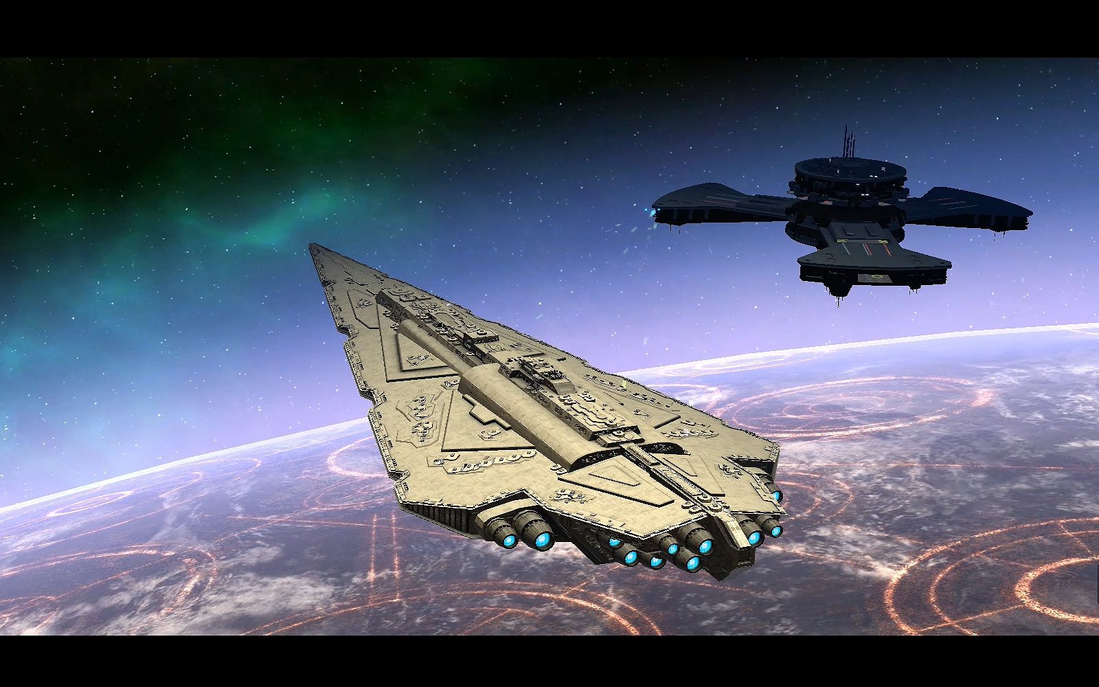 星球大战 帝国战争 aramadia级星际无畏舰开火摧毁empress级空间站