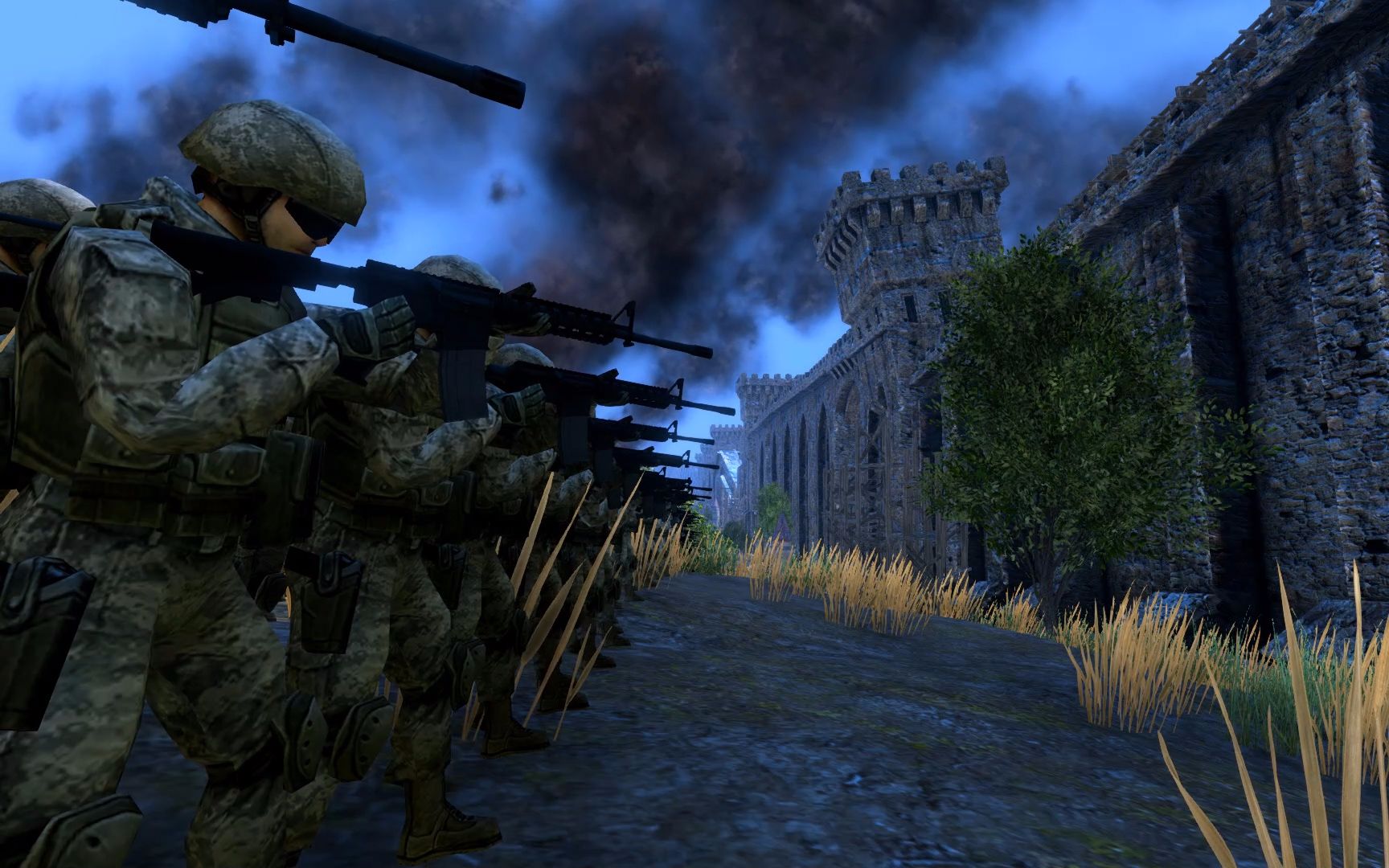 史诗战争模拟器1000美军只用步枪能否攻下1000古代守军驻守的城池