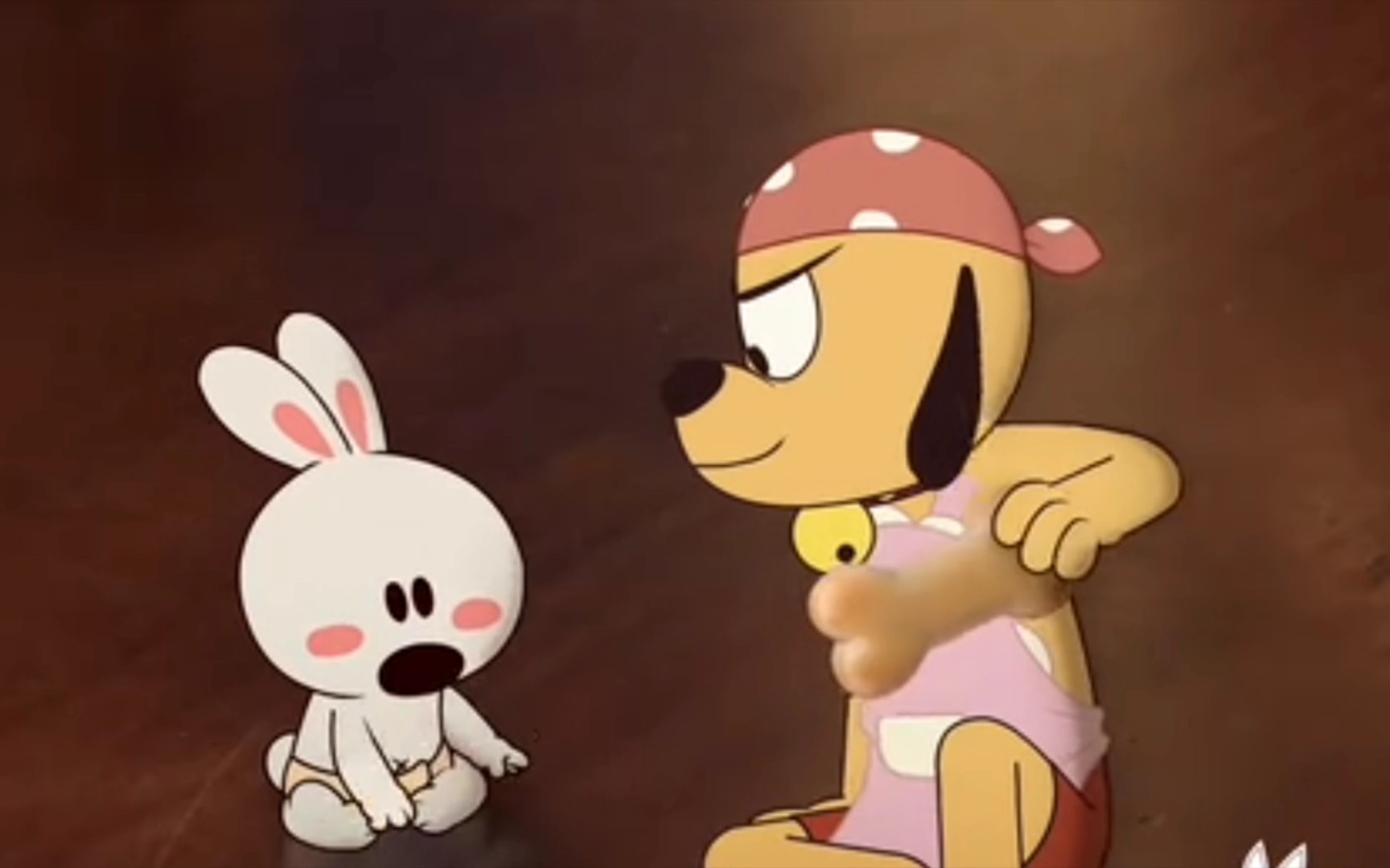 新春到,玉兔报喜.三只兔子组合在一起的动画视频.