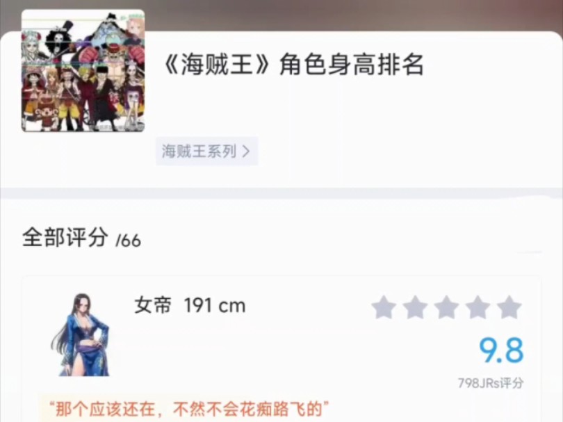 《海贼王》角色身高排名哔哩哔哩bilibili