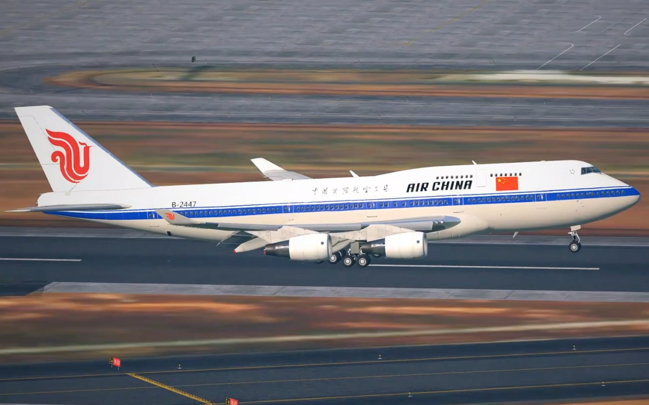 「xp11云拍机」正午晴天在深圳宝安机场拍飞机,最大的是波音747