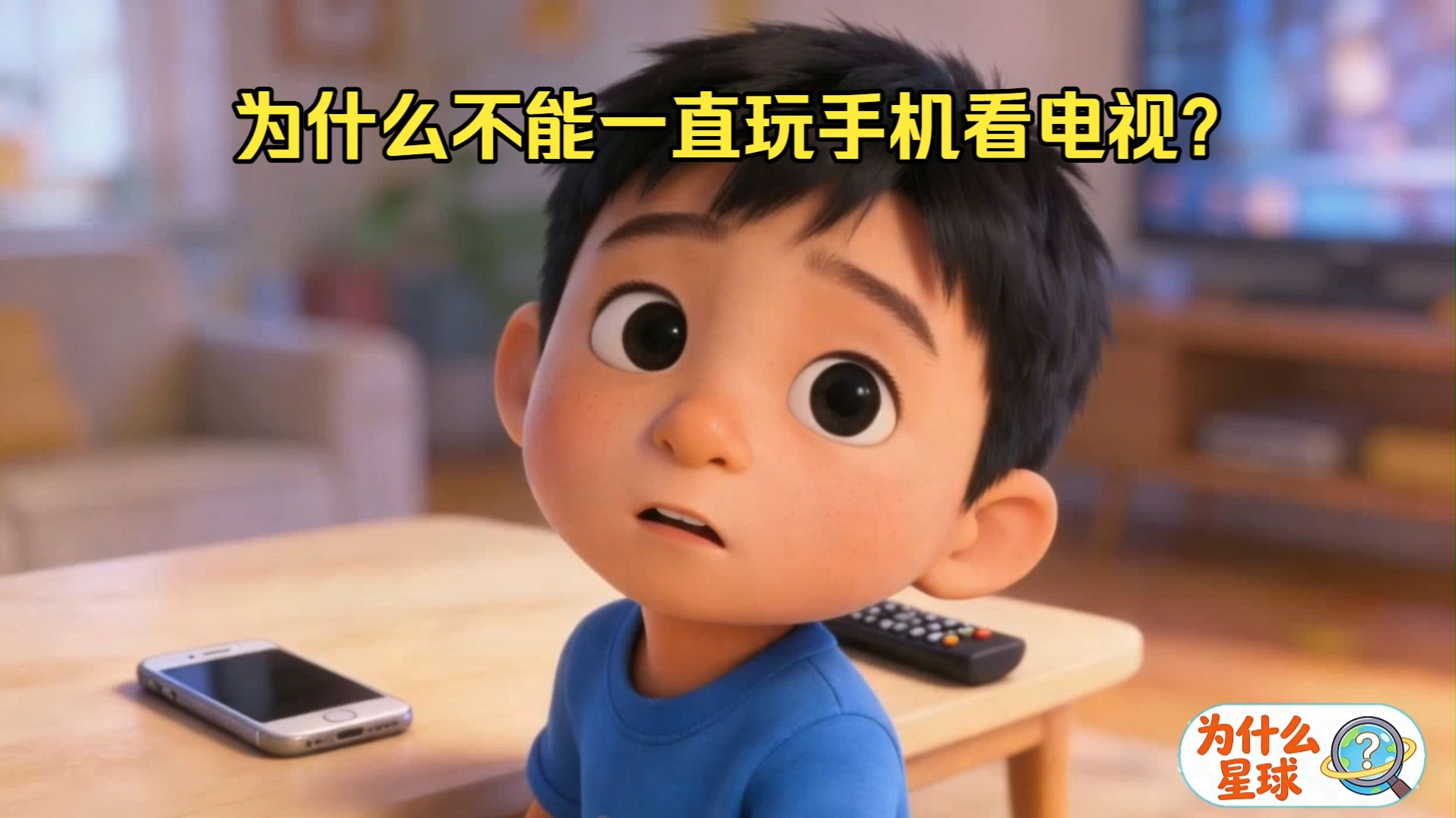 少儿百科《为什么不能一直玩手机看电视？》看久手机电视害处多，小心眼睛和身体都 “抗议” 哦