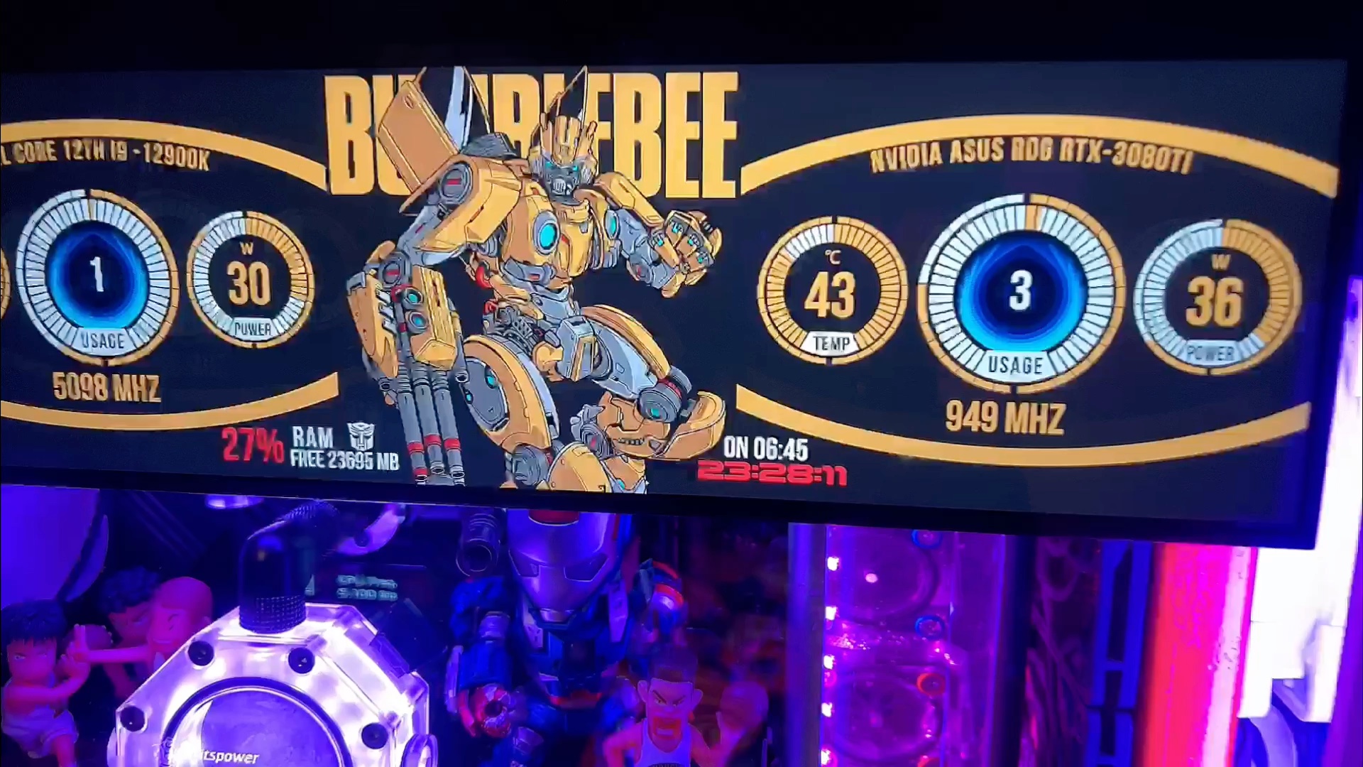 aida64监控主题 大黄蜂3840-1100