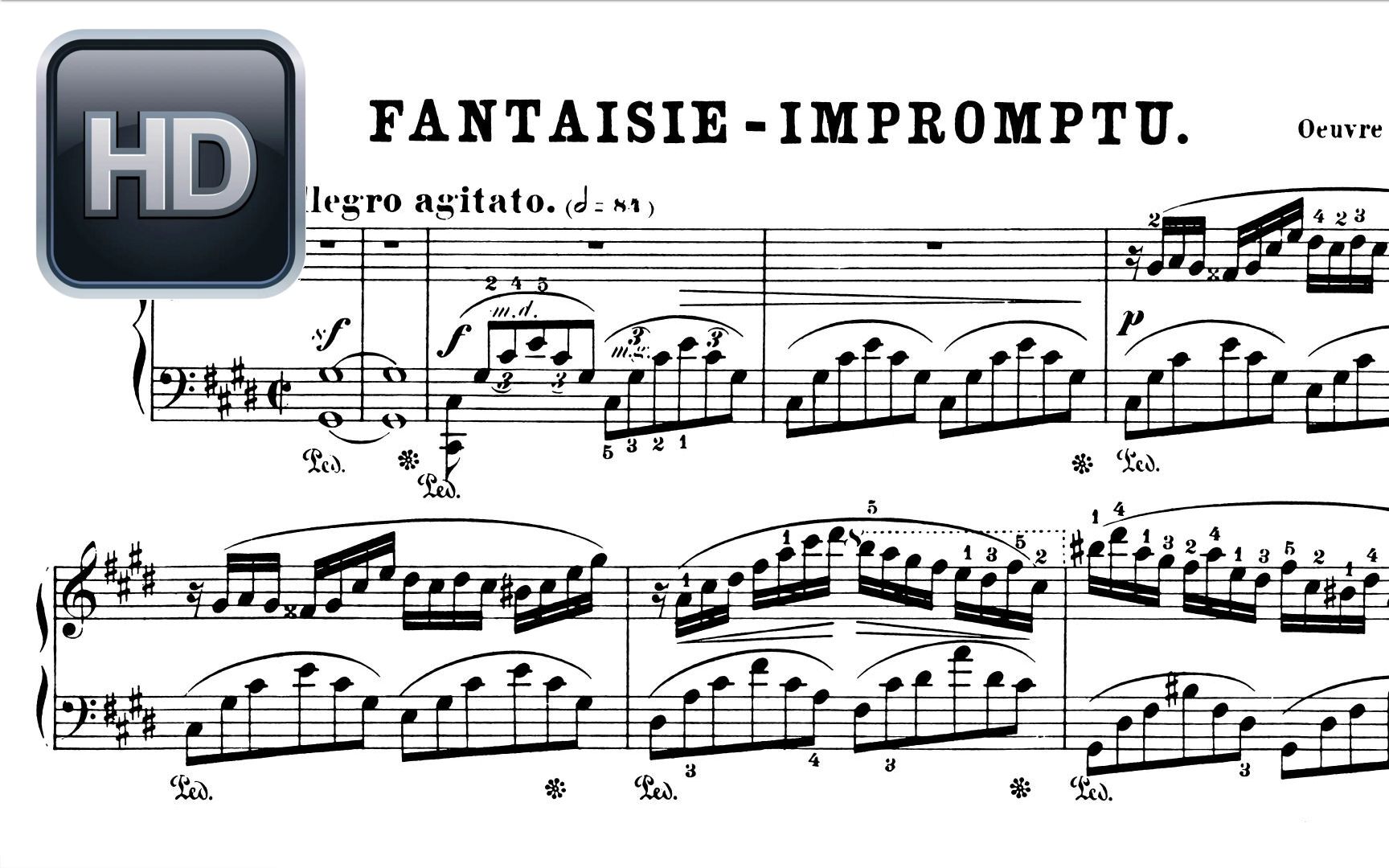 肖邦幻想即兴曲Fantaisie Impromptu Op. 66 钢琴谱哔哩哔哩bilibili