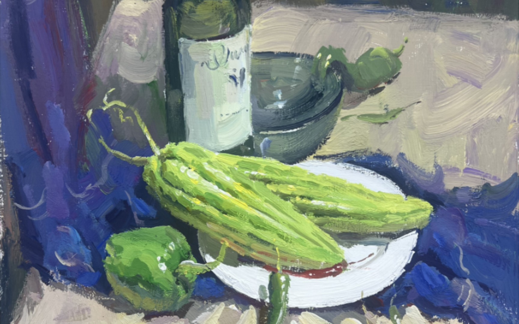 【水粉静物】-苦瓜