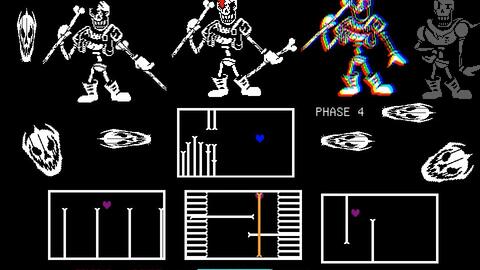 undertale hard mode sans fight by eden）全阶段过关（一阶段三药）_单机游戏热门视频