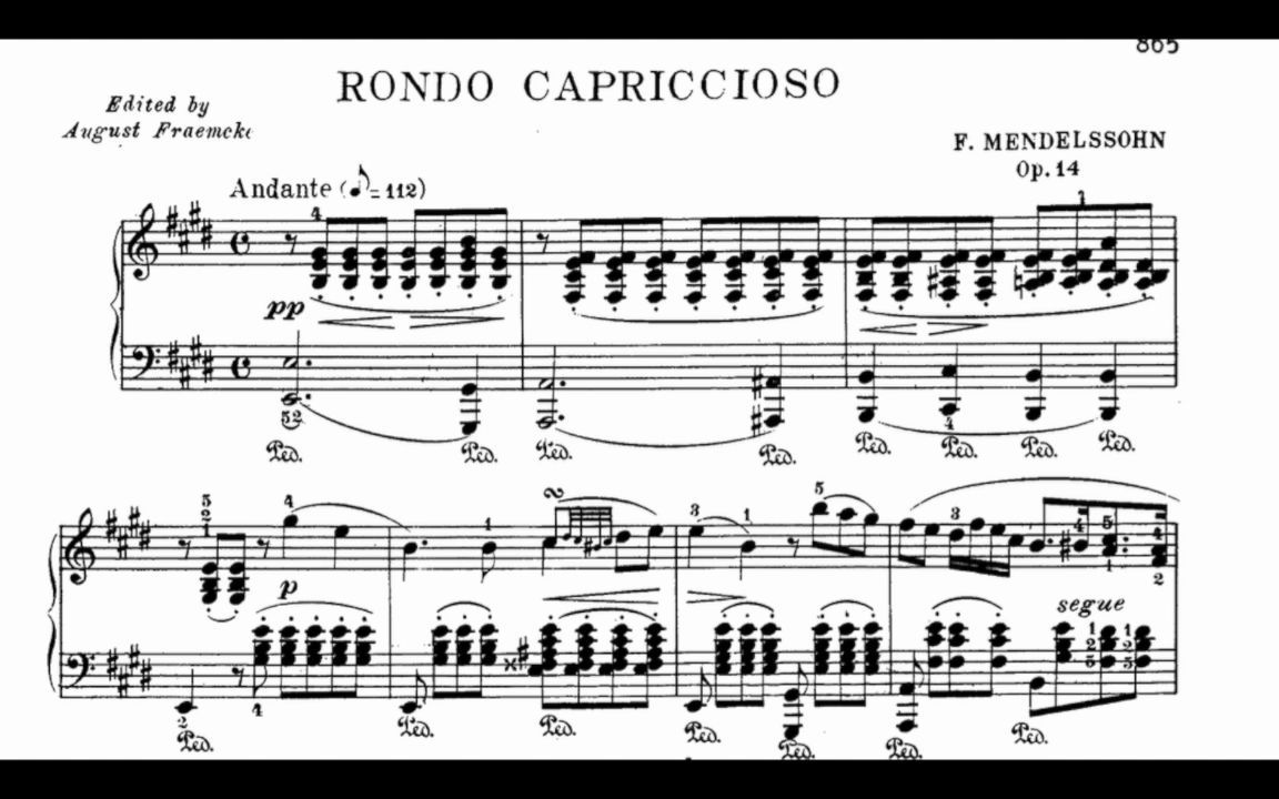[图]门德尔松（Mendelssohn）： E大调回旋随想曲, Rondo capriccioso in E major (1828 - 1830)