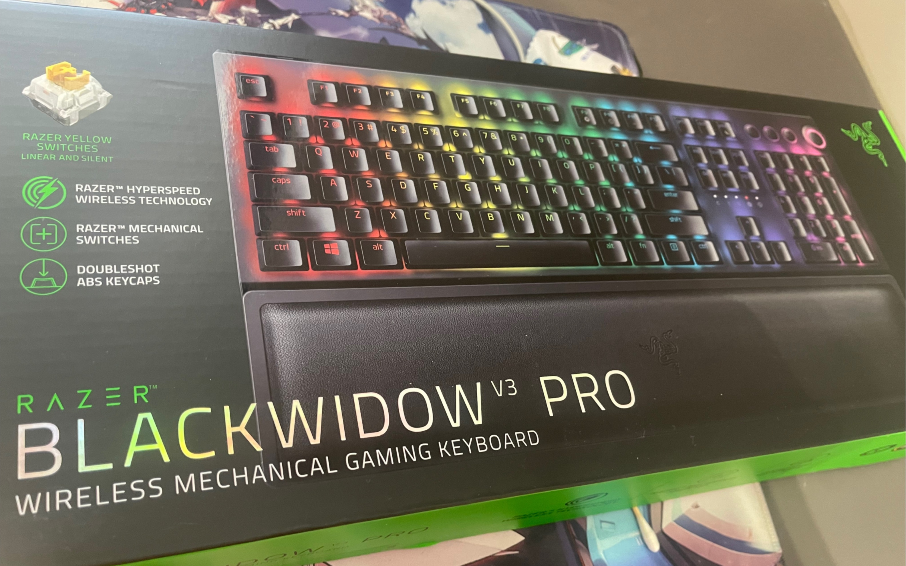 【新键盘到了】雷蛇黑寡妇v3 pro 静音黄轴键盘敲击声-vocance-voc