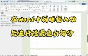 Download Video: 【Word技巧】在word中利用插入功能进行隐藏空白部分