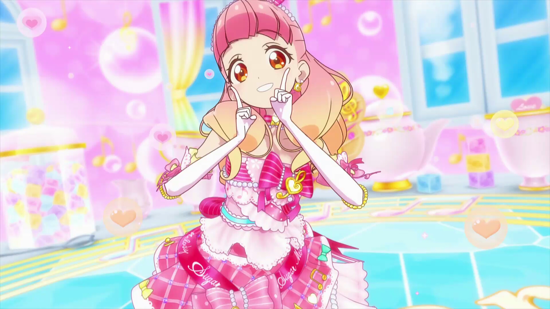 偶像活动friends〗爱音粉色钻石礼服表演