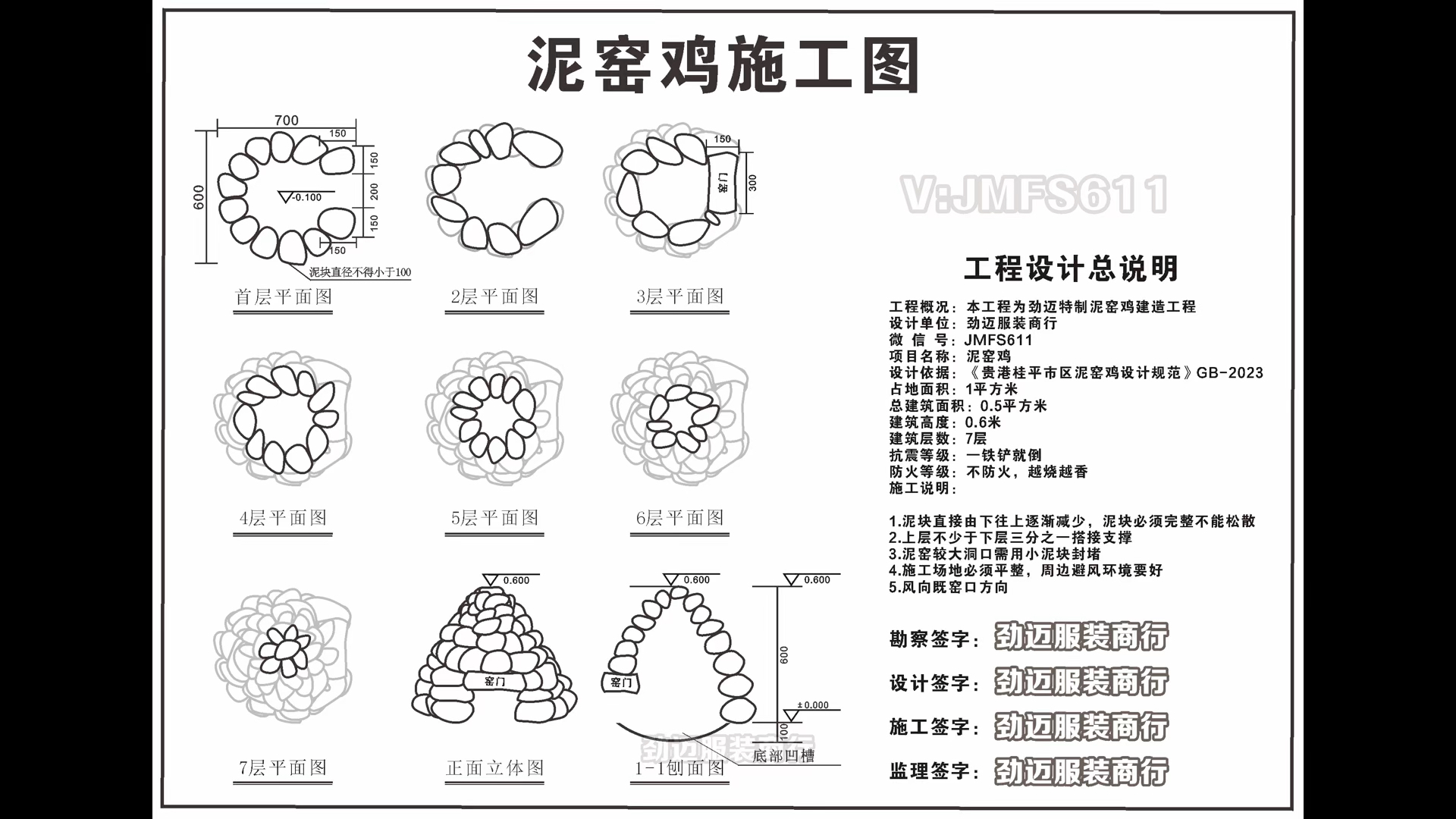 [图]过年在家还不会建焗鸡窑请收藏好这份泥窑鸡施工图